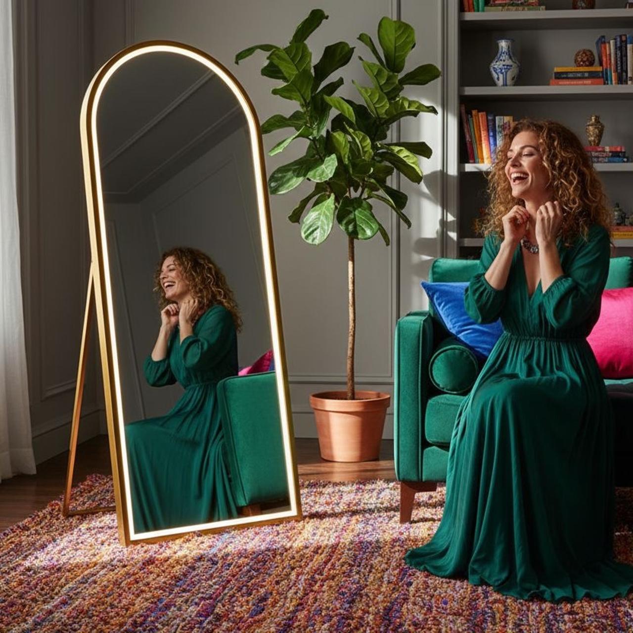 Espejo de piso TOSCANA con luz led